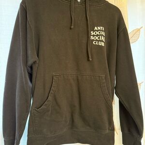 Anti Social Social Club Black Hoodie with White Chest Logo